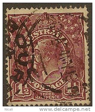 AUSTRALIA 1918 1 1/2d Red-brown KGV SG 52 U YH361 - Gebruikt
