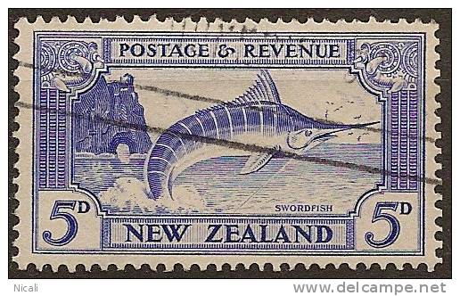 NZ 1935 5d Swordfish Single Wmk SG 563 U YD71 - Gebraucht