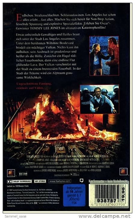 VHS Video  , Volcano  Katastrophenfilm  -  Mit Tommy Lee Jones, Anne Heche, Gaby Hoffmann, Don Cheadle  -  Von 1998 - Other & Unclassified