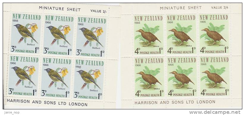 New Zealand 1966 Health Birds MS MNH - Blocks & Sheetlets