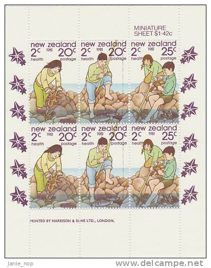 New Zealand 1981 Health-Seaside MS MNH - Blocks & Sheetlets