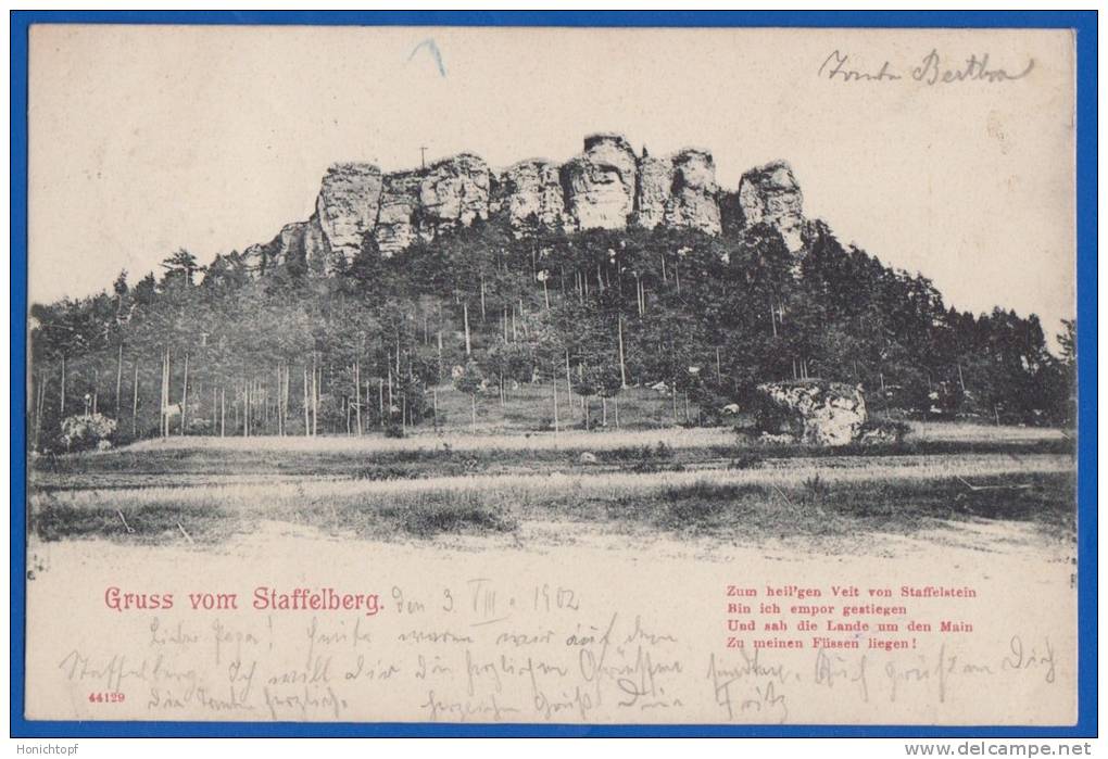 Deutschland; Staffelstein; Staffelberg; Gruss Aus AK; 1902 - Staffelstein