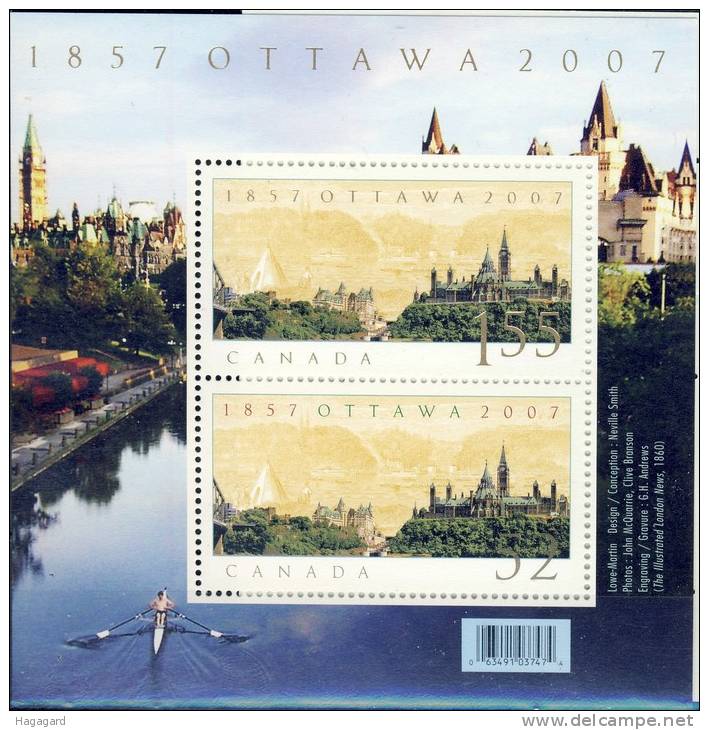 #H163. Canada 2007. Ottawa City 150 Years. Bloc. Michel Block 94. MNH(**) - Hojas Bloque