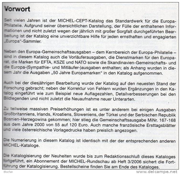 CEPT Briefmarken Michel Katalog 2006 Antiquarisch 36€ Jahrgangs-Tabelle 50 Jahre Europa-Set Vorläufer Symphatie-Ausgaben - Italy