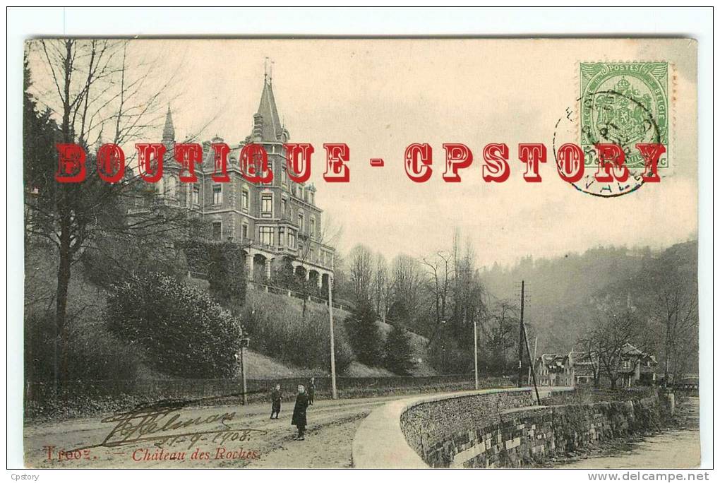 ACHAT IMMEDIAT - BELGIE - TROOZ - Chateau Des Roches - Carte Voyagée 1908 - Belgium Belgique - Dos Scanné - Trooz