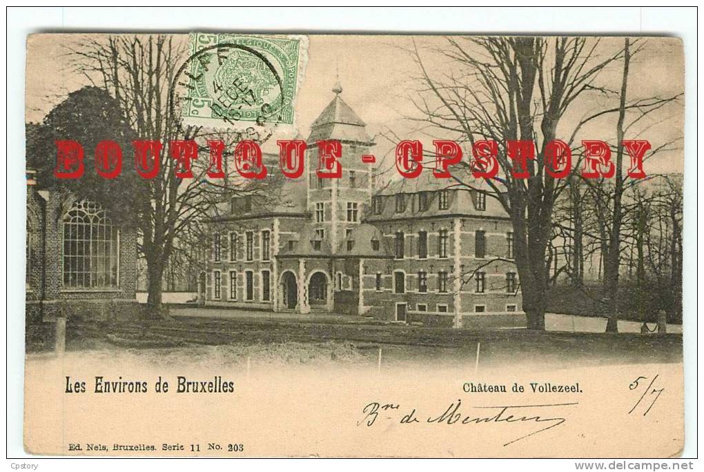 ACHAT IMMEDIAT - BELGIE - VOLLEZEEL - Le Chateau - Carte Voyagée 1908 - Belgium Belgique - Dos Scanné - Galmaarden