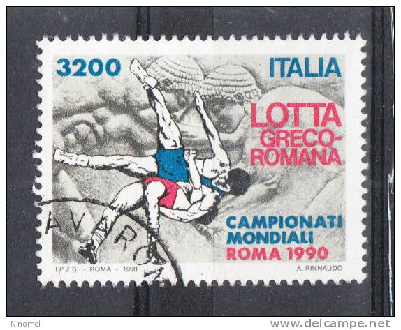 Italia   -   1990.  Mondiali  Di  Lotta. Wrestling Championship. Timbro Lusso - Lotta