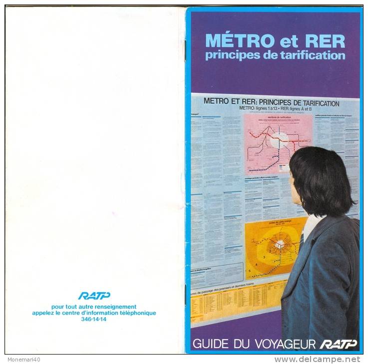 GUIDE DU VOYAGEUR RATP - METRO Et RER - Principes De Tarification (Février 1978) - Europe