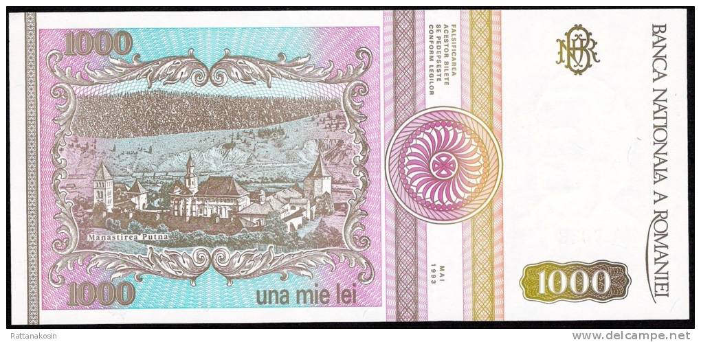 ROMANIA   P102   1000 LEI  Serie A.0033     Mai 1993   UNC. - Roumanie