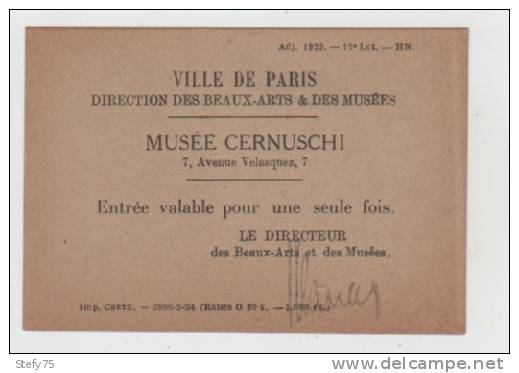 Musee Cernuschi-ville De Paris-ticket Entree - Tickets D'entrée