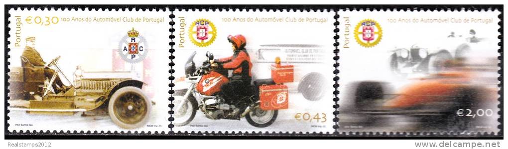 PORTUGAL - 2003,  100 Anos Do Automóvel Club De Portugal  ( Série, 3 Valores )  ** MNH  MUNDIFIL  Nº 2995/7 - Nuevos