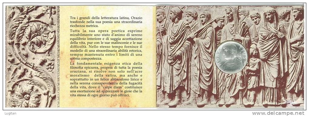 NUMISMATICA - BIMILLENARIO ORAZIANO  EMISSIONE ANNO 1993  - L. 500 ARGENTO - CONFEZIONE ZECCA - Commemorative