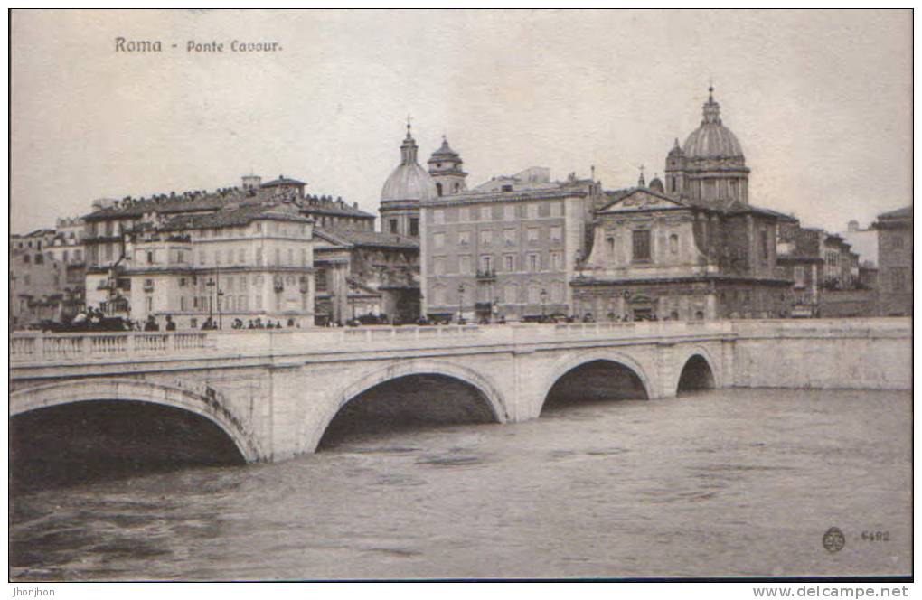 Italia-Postcard  Uncirculated-Roma-Cavour Bridge(animated)-2/scans - Ponts