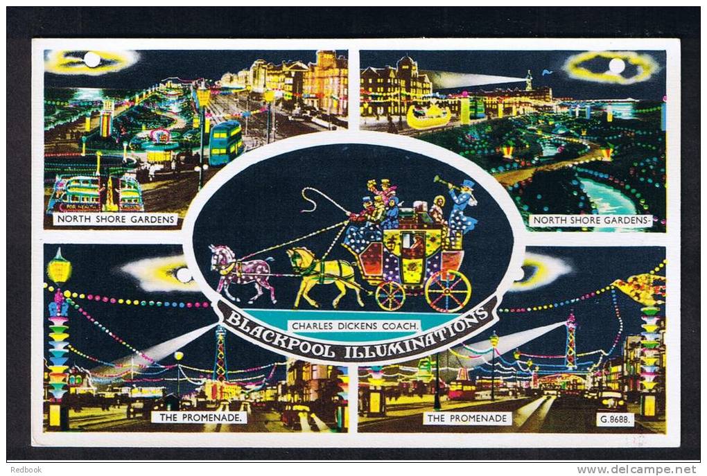 RB 928 - Valchrome Multiview Postcard - Blackpool Illuminations - Lancashire - Blackpool