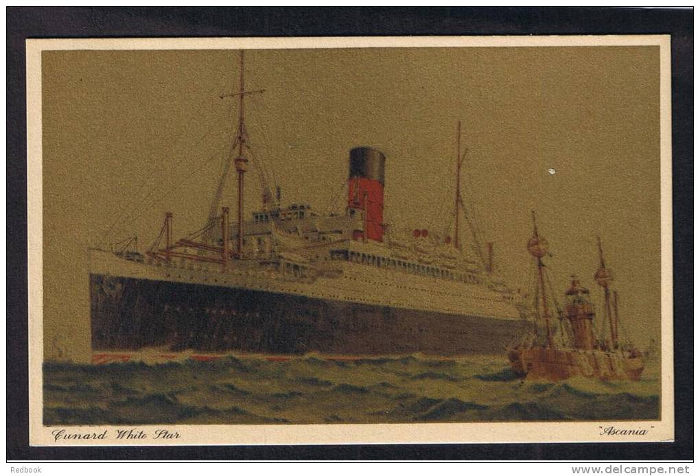 RB 928 - Shipping Transport Postcard - Cunard White Star Line - S.S. Ascania - Steamers