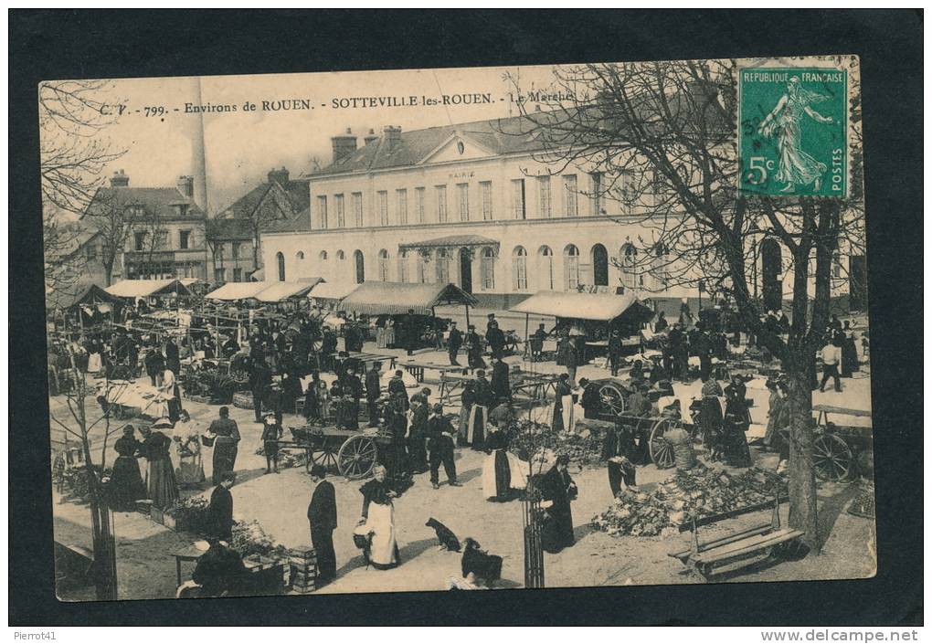 SOTTEVILLE LES ROUEN - Le Marché (belle Carte Animée) - Sotteville Les Rouen