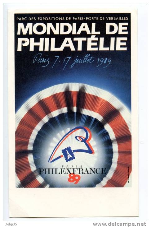 Mondial De Philatélie Juillet 1989 (cachet Du Salon) - Bourses & Salons De Collections