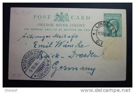 ORANGE RIVER COLONY 1908: Post Card To Germany, O - FREE SHIPPING ABOVE 10 EURO - Estado Libre De Orange (1868-1909)