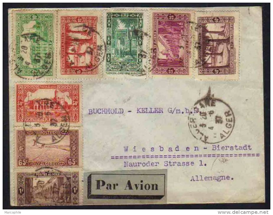 ALGERIE - ALGER  / 1937 LETTRE AVION POUR L ALLEMAGNE (ref 4462) - Lettres & Documents