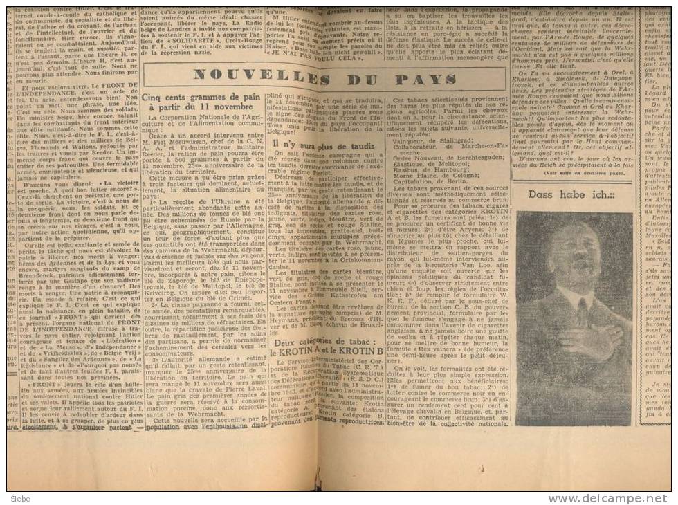 Le SOIR - Faux Soir Du 9 Novembre 1943 - Bombardier Americain ++ - Andere & Zonder Classificatie