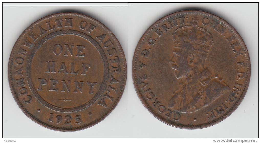 AUSTRALIE - AUSTRALIA **** 1/2 PENNY 1925 - HALF PENNY 1925 GEORGE V **** EN ACHAT IMMEDIAT !!! - ½ Penny