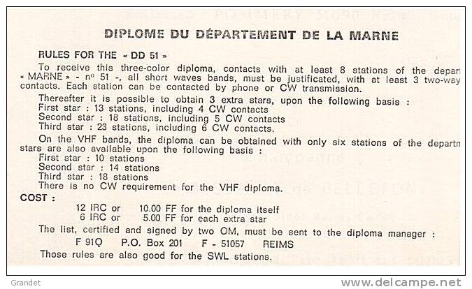 CARTE RADIO -  QSL - REIMS - CHAMPAGNE - BESSERAT - 1er G.C - MILITARIA. - Radio Amateur