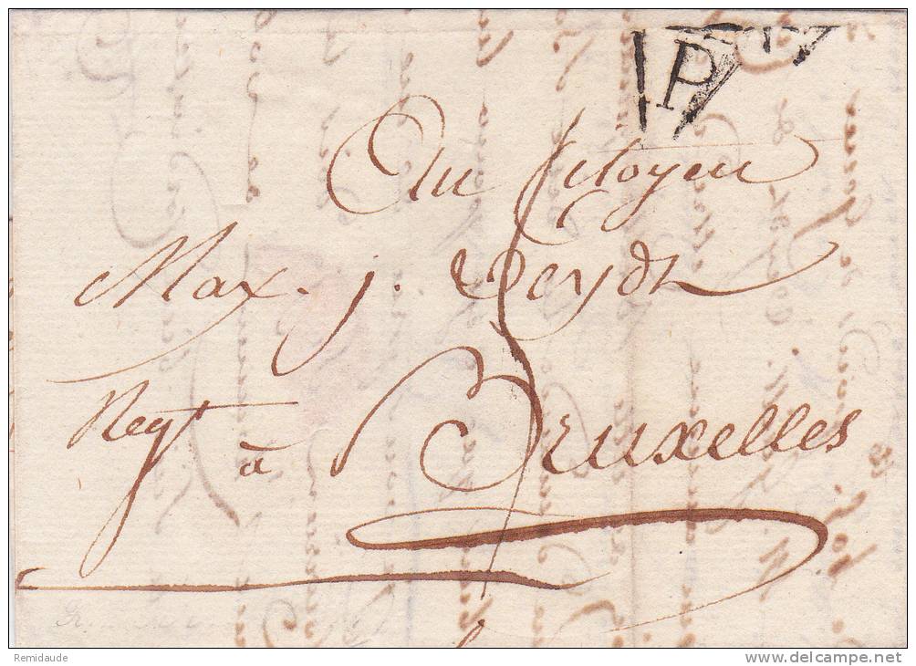 1801 - LETTRE PORT PAYE De PARIS Pour BRUXELLES - 1801-1848: Précurseurs XIX