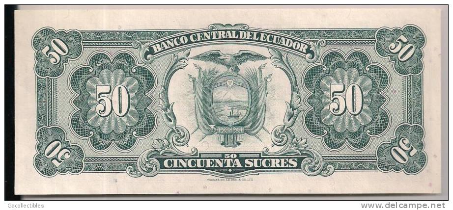 Ecuador - 1980 - P116e - 50 Sucres - UNC - Ecuador