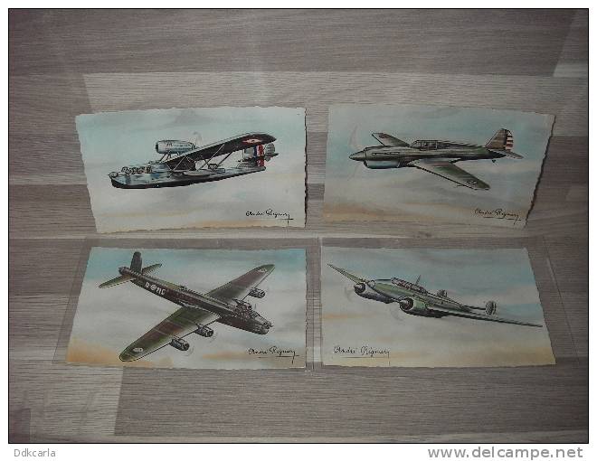 Serie Van 8 Postkaarten - Vliegtuigen - André Régnier - 1939-1945: 2ème Guerre
