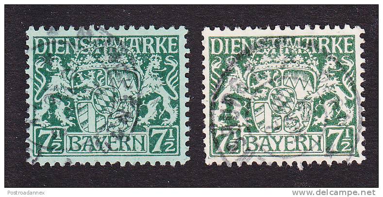 Bavaria, Scott #O8-O9, Used, Coat Of Arms, Issued 1916 - Other & Unclassified