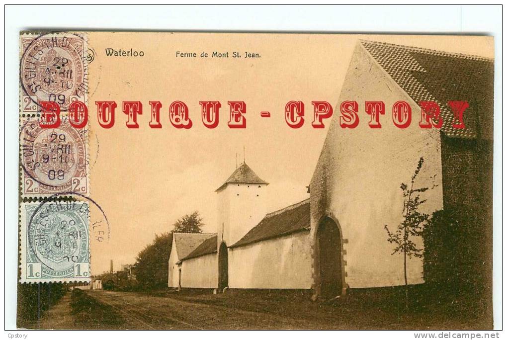 ACHAT IMMEDIAT - FERMES - Ferme De Mont Saint Jean à Waterloo - Farm - Carte Voyagée 1909 - Dos Scanné - Fermes