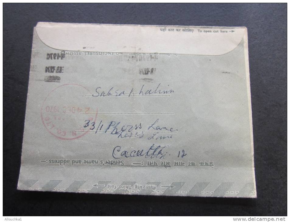 Entier Postal Calcutta India Inde Enveloppe Lettre Letter Cover Pour Bombay - Covers
