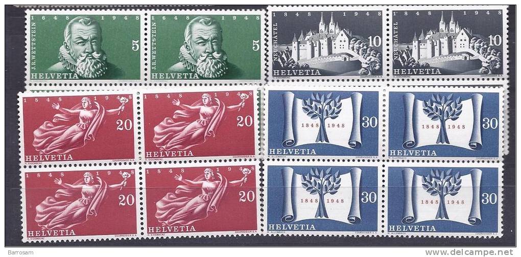 Switzerland1948: Michel496-9mnh** Block Of 4 - Unused Stamps