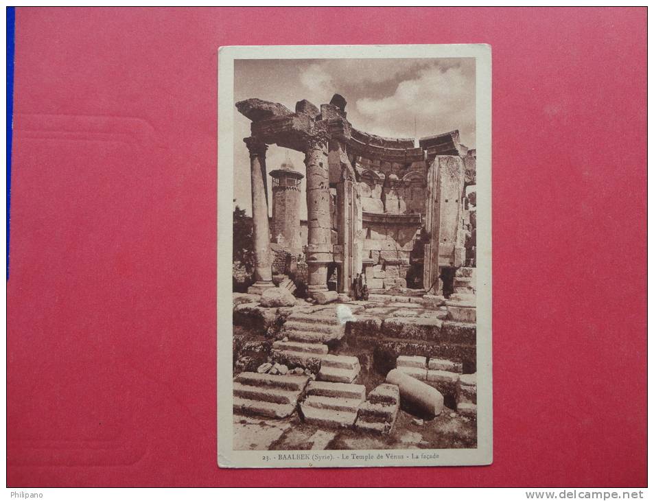 Baalber Syrie - Le Temple De Venus La Facade Not Mailed - Paper Rub & Paper Punch  On Back    Ref  897 - Syria