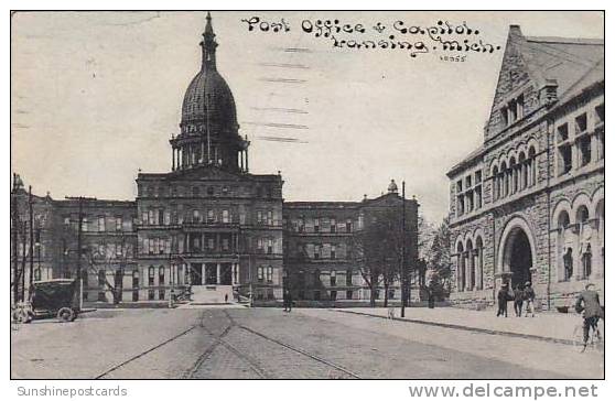 Michigan Lansing Post Office And Capital - Lansing