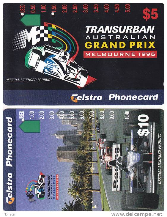 Australia, A960212 - A960223a, Set Of 2 Cards, Melbourne Grand Prix, 2 Scans. - Australië