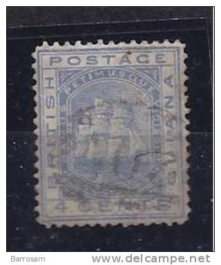 BritishGuiana1876: 4cent (CC Watermark) Used (not Torn Or Thin) - British Guiana (...-1966)