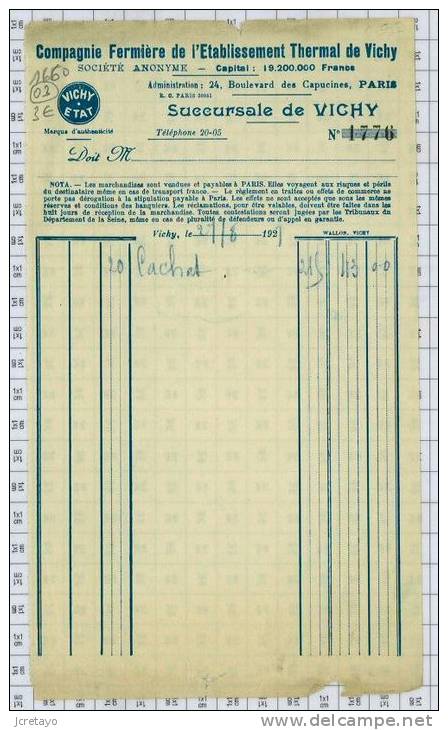 Cie Fermiere De L'Etablissement Thermal De Vichy, Dept 03, Ref1660 - Sports & Tourisme