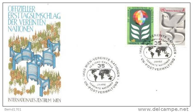 UN Wien - Mi-Nr 12/13 FDC (b105) - FDC