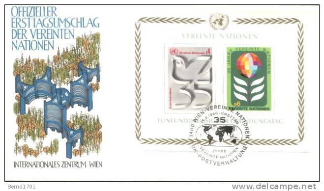 UN Wien - Mi-Nr Block 1 FDC (b107) - FDC