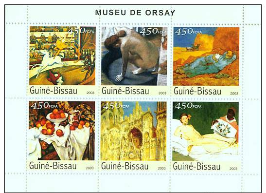 Gb3526 Guinea Bissau 2003 Paintings Museum Of Orsay S/s Vincent Willem Van Gogh Edgar Degas Horse Michel: 2664-2669 - Impressionisme