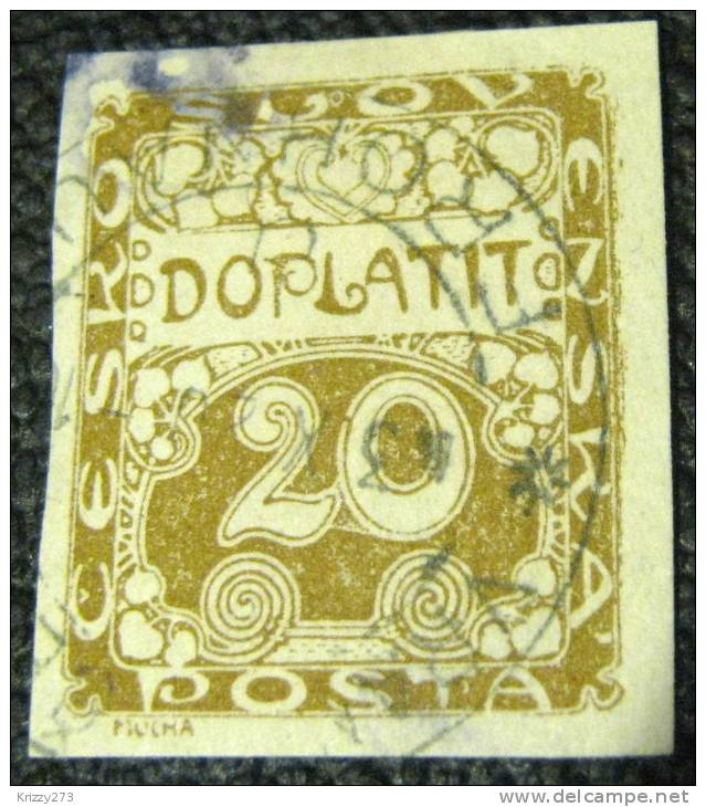 Czechoslovakia 1919 Postage Due 20h - Used - Strafport