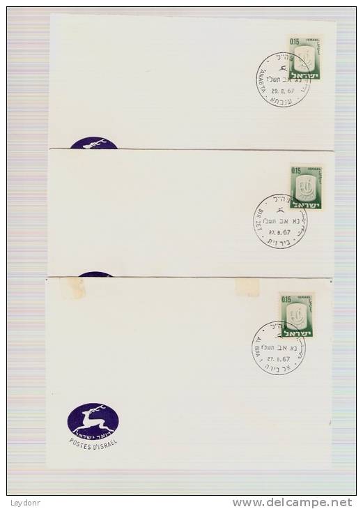 6 Covers Postmarked In Different Locations - Al Bira - Bir Zet - Anabta - Salat Ed-Dahr - Salfit - Majdal Shams - Cartas & Documentos