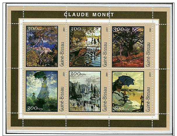 Gb1207 Guinea Bissau 2001 Painting Claude Monet S/s Michel: 1612-1617 - Impressionisme