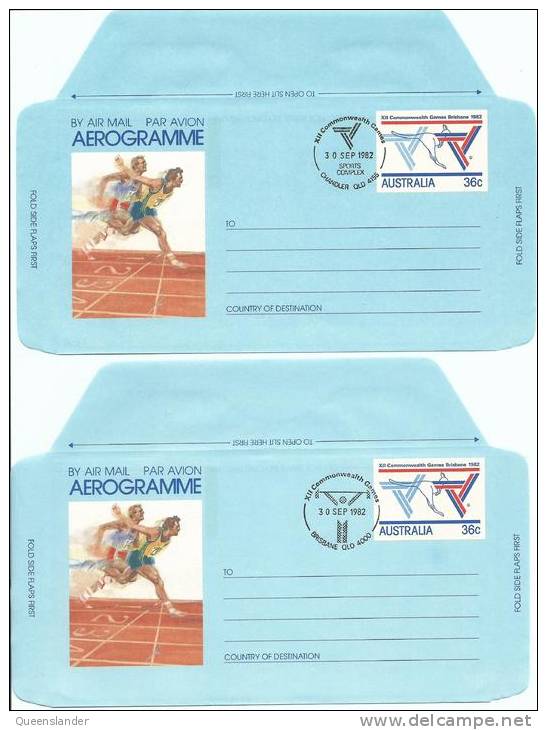 36 Cent Commonwealth Games Aerogrammes X 16 Each Shows Special Postmark All 30 Sep 1982 Brisbane & Wallet Rarely Seen - Aérogrammes