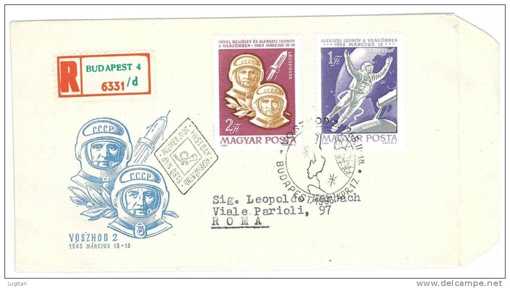 UNGHERIA ANNO 1965 ASTRONAUTICA - SPAZIO - MISSILISTICA  - POSTA AEREA - VOSZHOD 2 - Hojas Completas