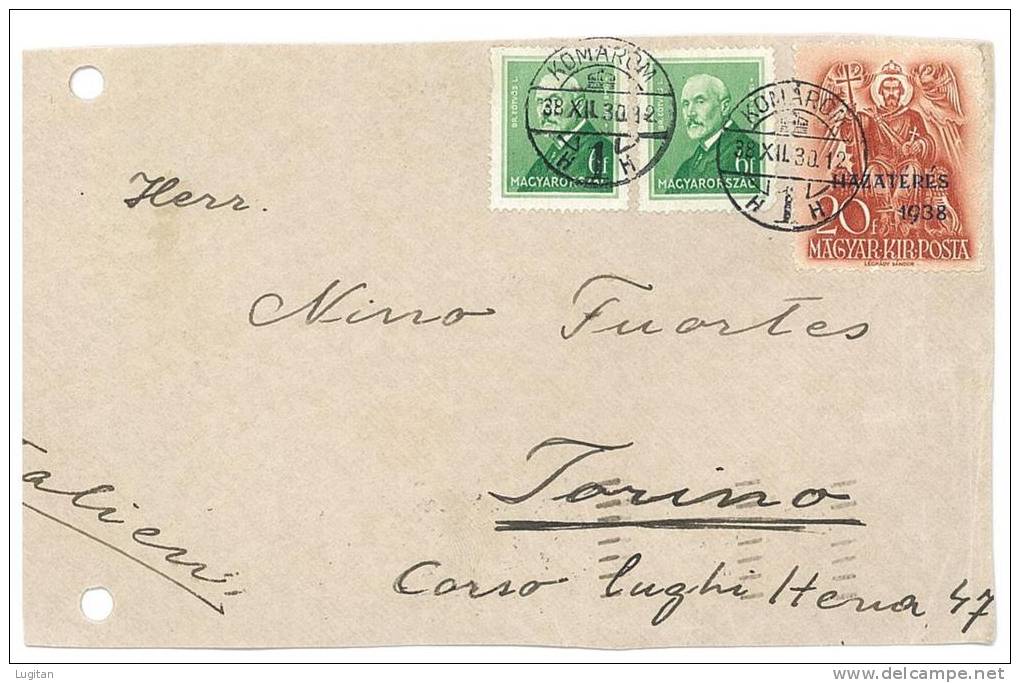 UNGHERIA ANNO  3 FRONTI  LETTERA  VIAGGIATI - ANCHE POSTA AEREA - Postmark Collection