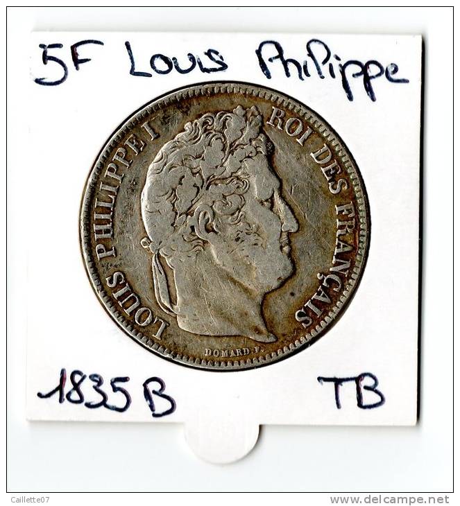 5 FRANCS LOUIS PHILIPPE 1835 B - Altri & Non Classificati