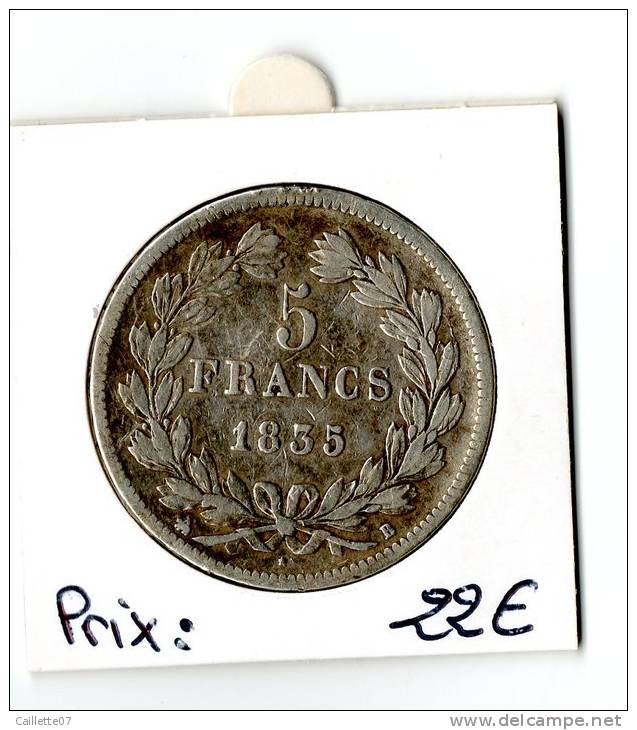 5 FRANCS LOUIS PHILIPPE 1835 B - Altri & Non Classificati