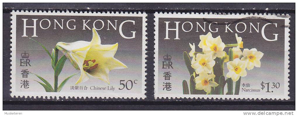 Hong Kong 1985 Mi. 469, 471     50 C & 1.30 $ Blumen Flowers MNG / O - Oblitérés